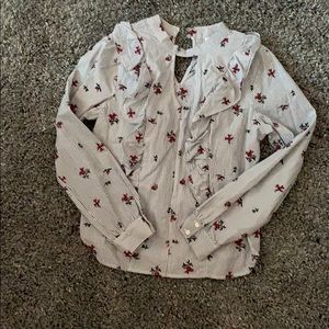 striped/floral work shirt